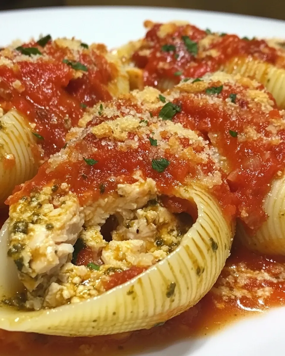 Classic Chicken and Pesto Stuffed Shells image