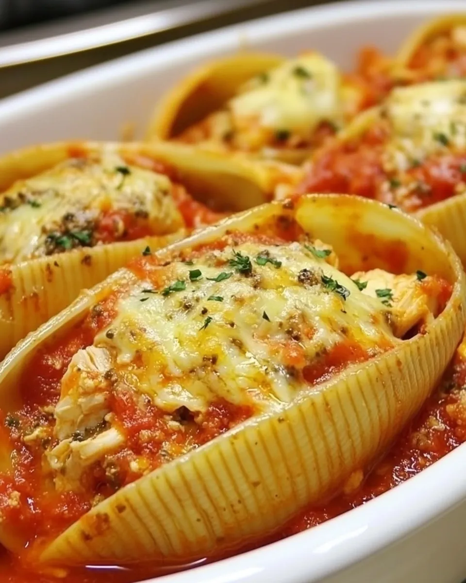 Easy Chicken and Pesto Stuffed Shells recipe photo
