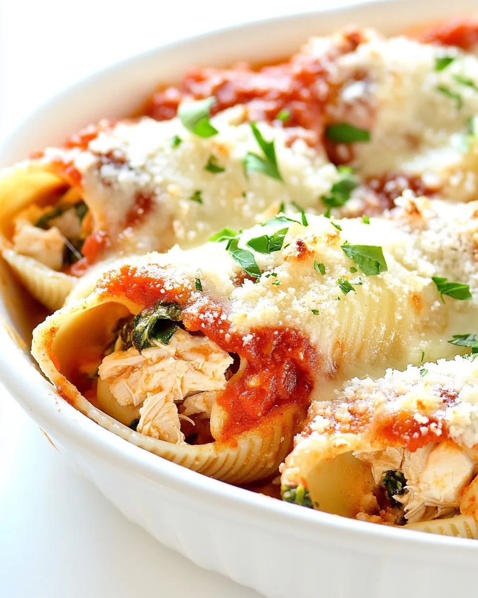 Easy Chicken and Spinach Stuffed Shells recipe image