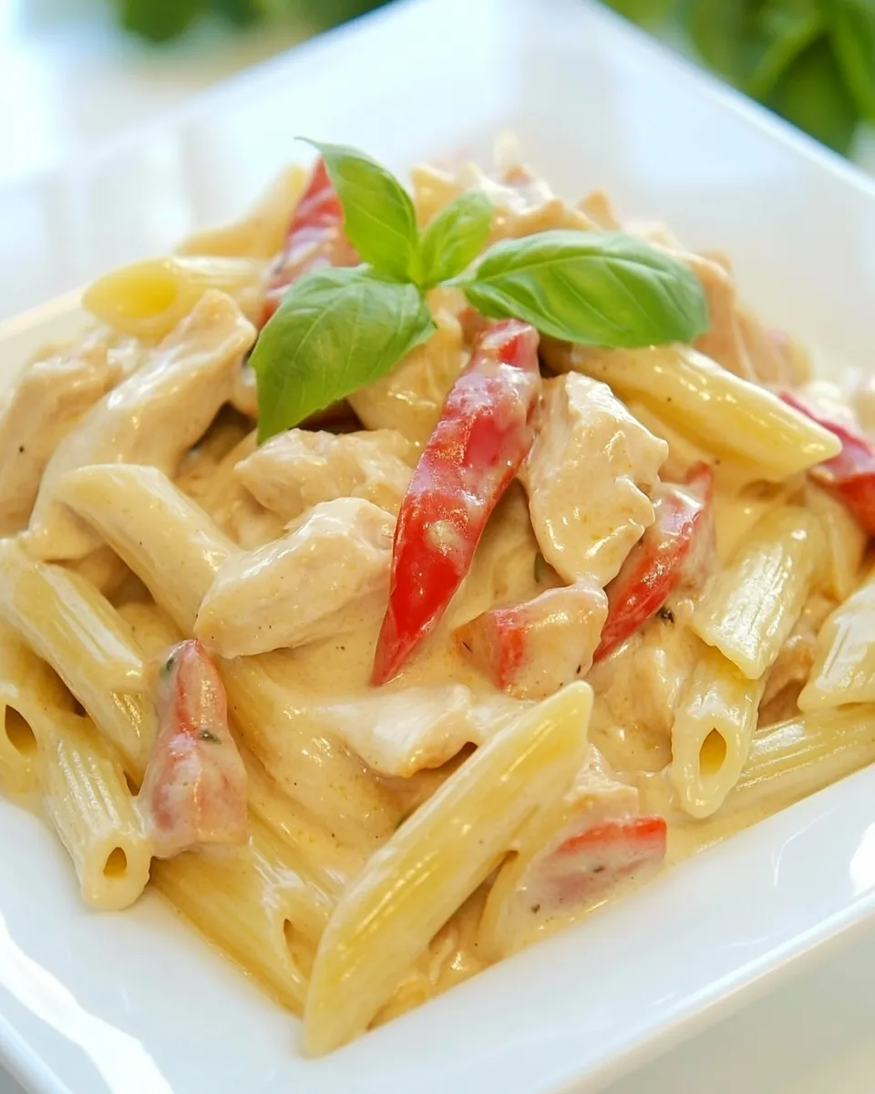 classic Chicken and Vegetable Penne Alfredo image