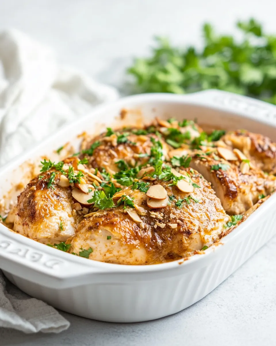 Delicious Chicken with Almond Butter food shot