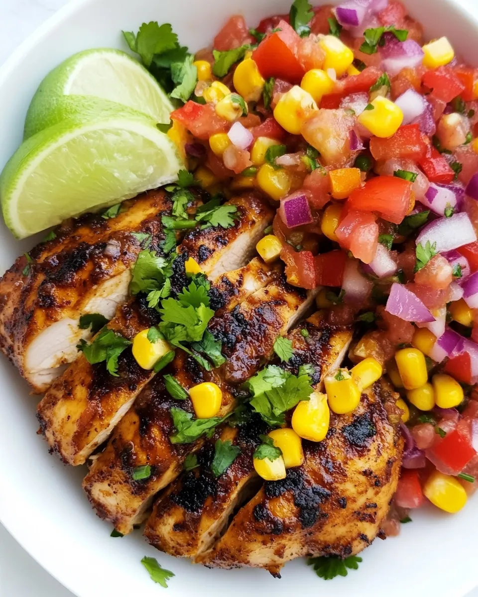Delicious Chicken with Corn Salsa dish photo