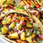Homemade Chili Lime Chicken Tacos with Grilled Pineapple Salsa photo