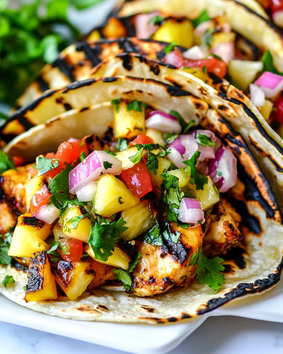 Classic Chili Lime Chicken Tacos with Grilled Pineapple Salsa recipe image