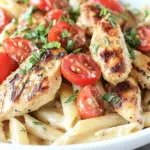 Homemade Chili Lime Chicken with Creamy Garlic Penne Pasta photo