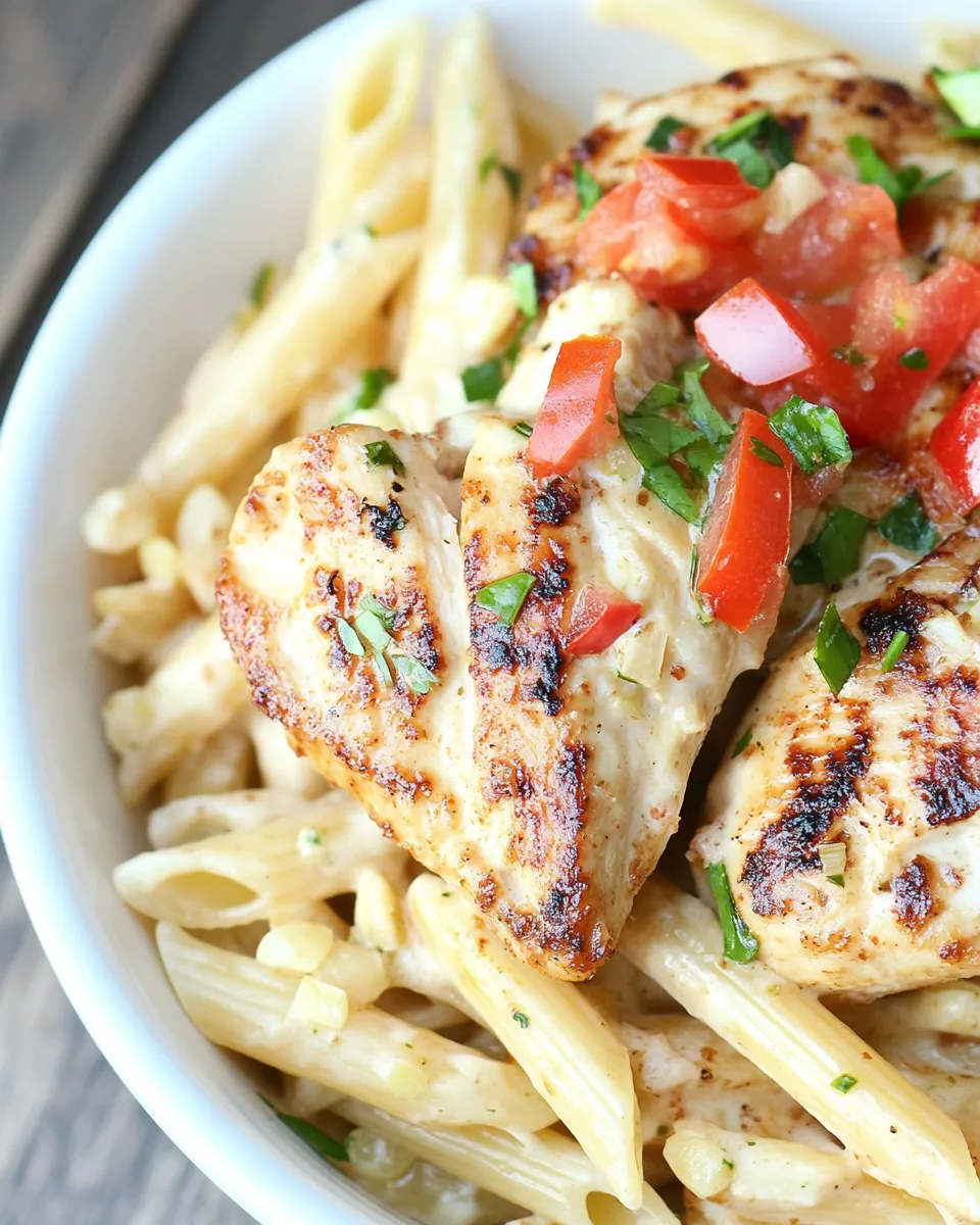 Easy Chili Lime Chicken with Creamy Garlic Penne Pasta recipe image
