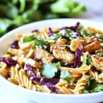 Homemade Chinese Chicken Pasta Salad with Sesame Dressing photo