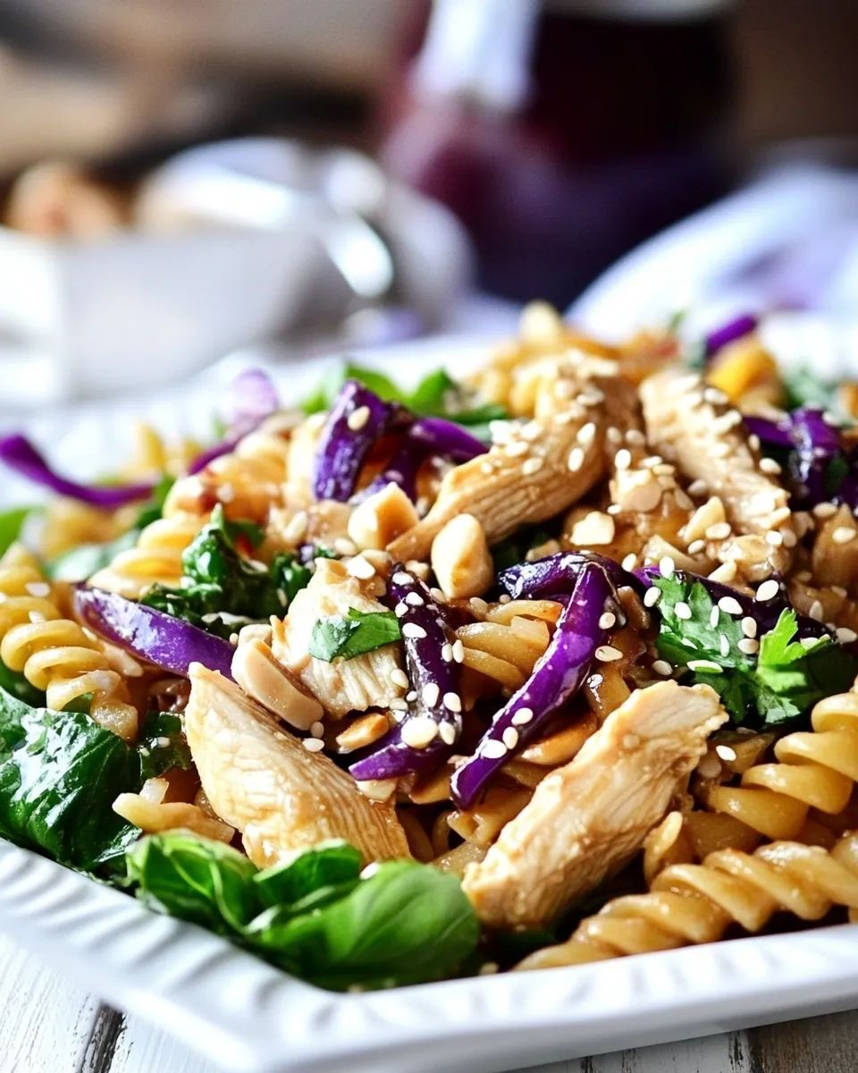 Classic Chinese Chicken Pasta Salad with Sesame Dressing image