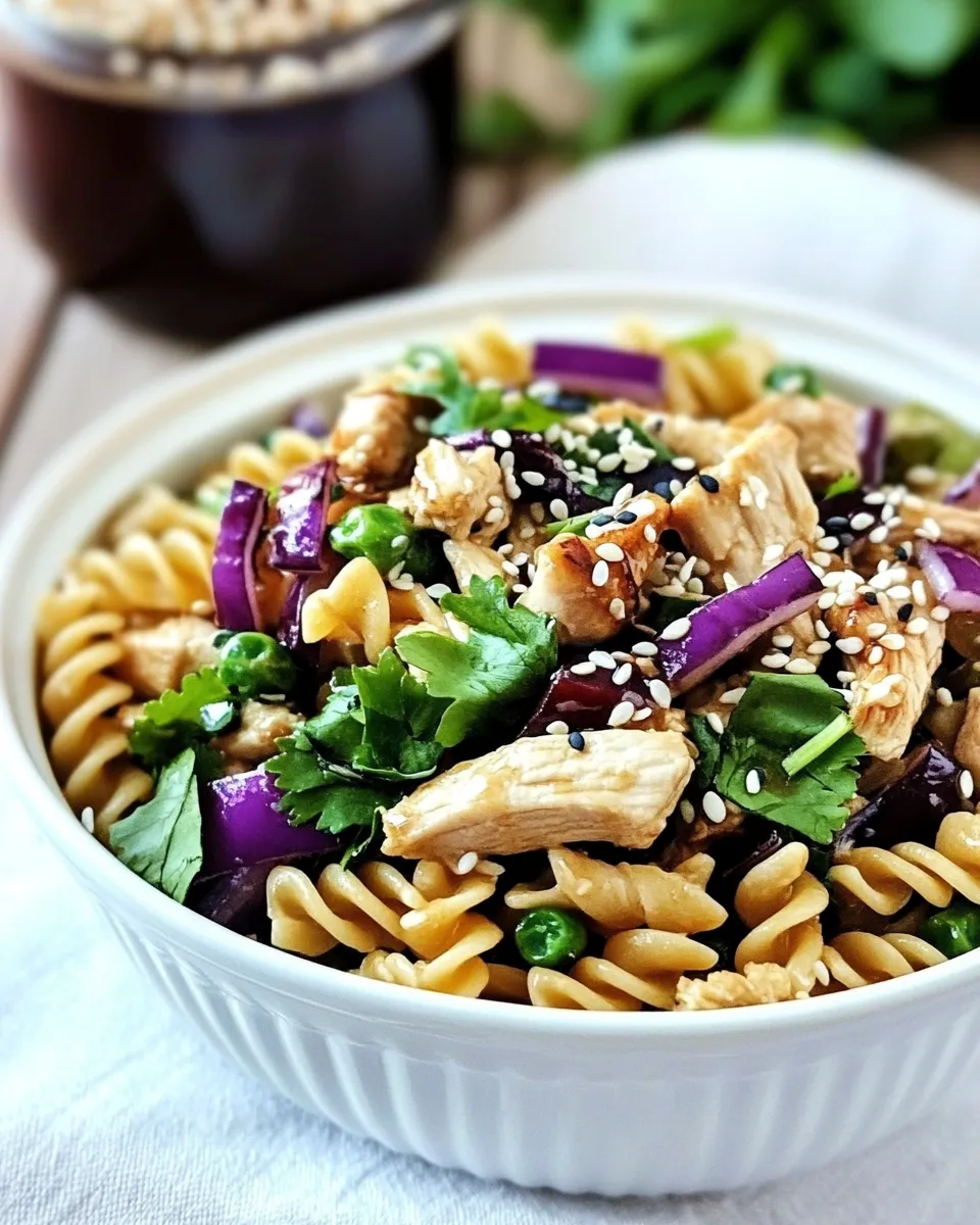 Easy Chinese Chicken Pasta Salad with Sesame Dressing recipe image