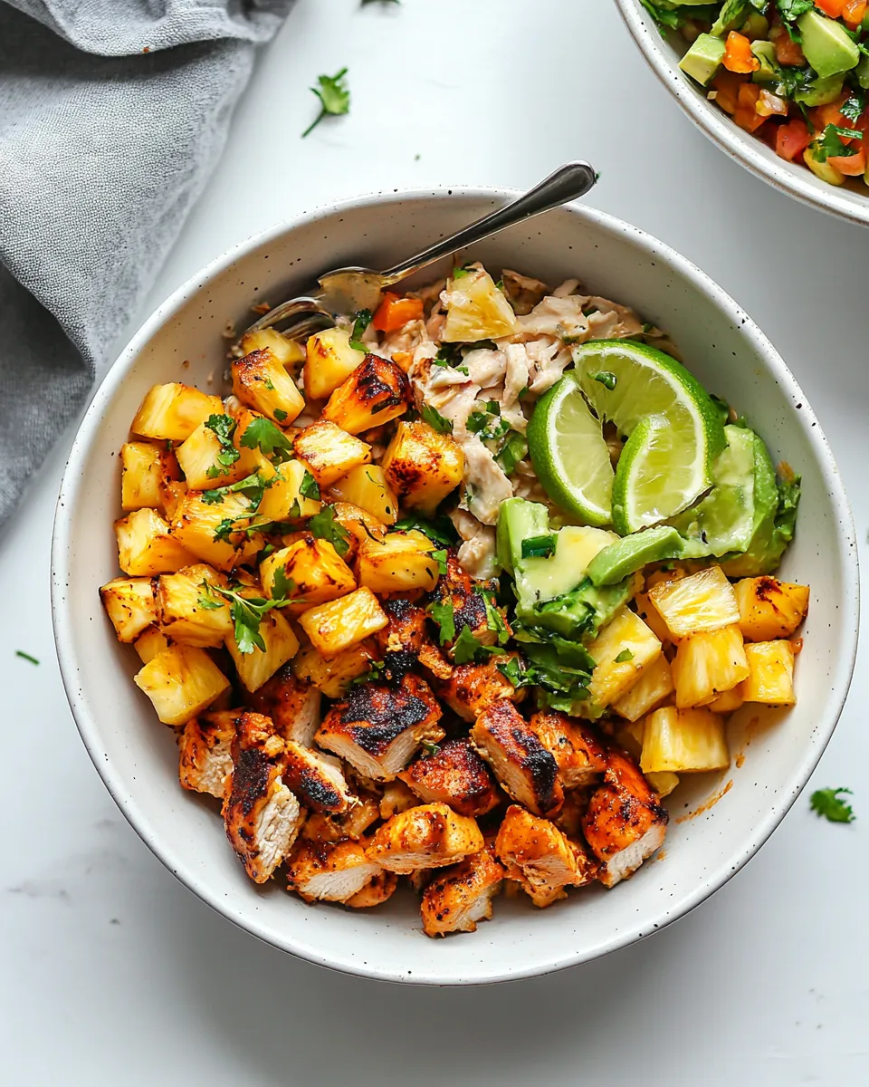 Homemade Chipotle Chicken Bowls with Pineapple Salsa photo