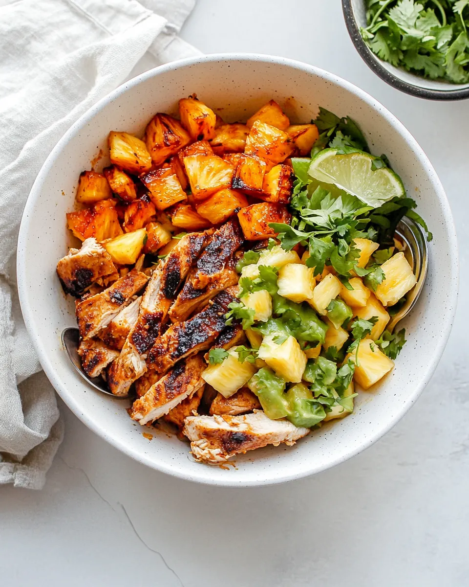 Classic Chipotle Chicken Bowls with Pineapple Salsa image