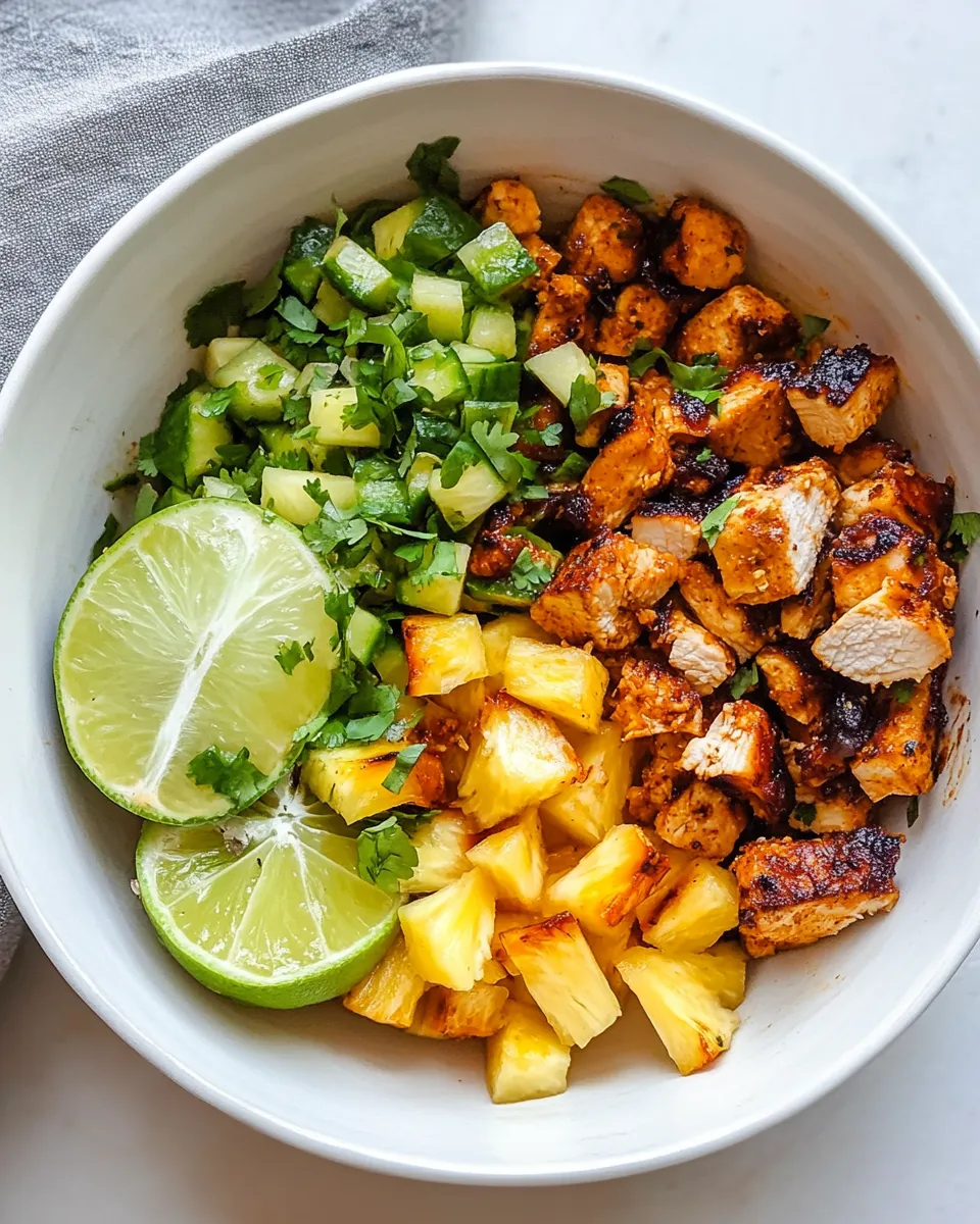 Easy Chipotle Chicken Bowls with Pineapple Salsa recipe photo