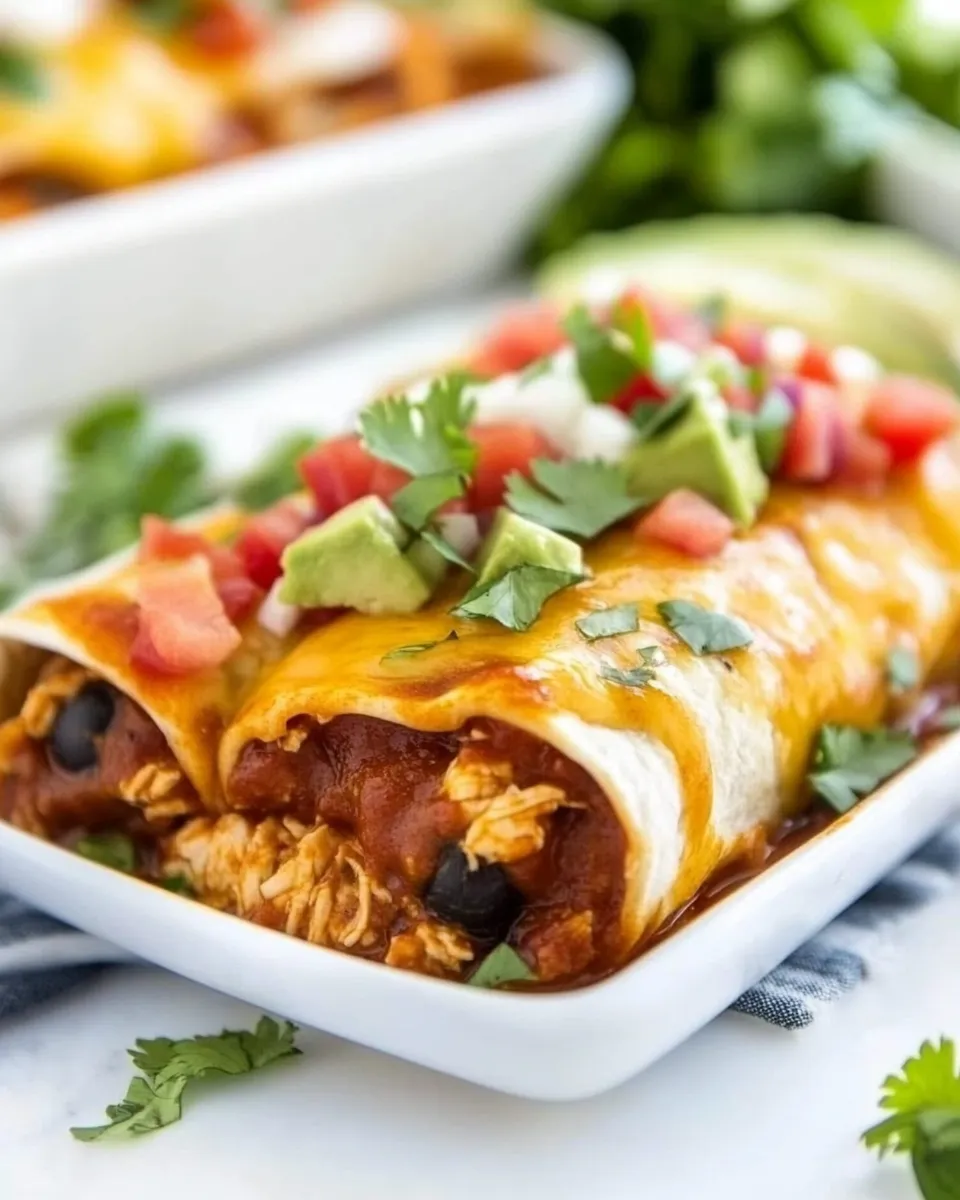 Delicious Chipotle Chicken Enchiladas food shot
