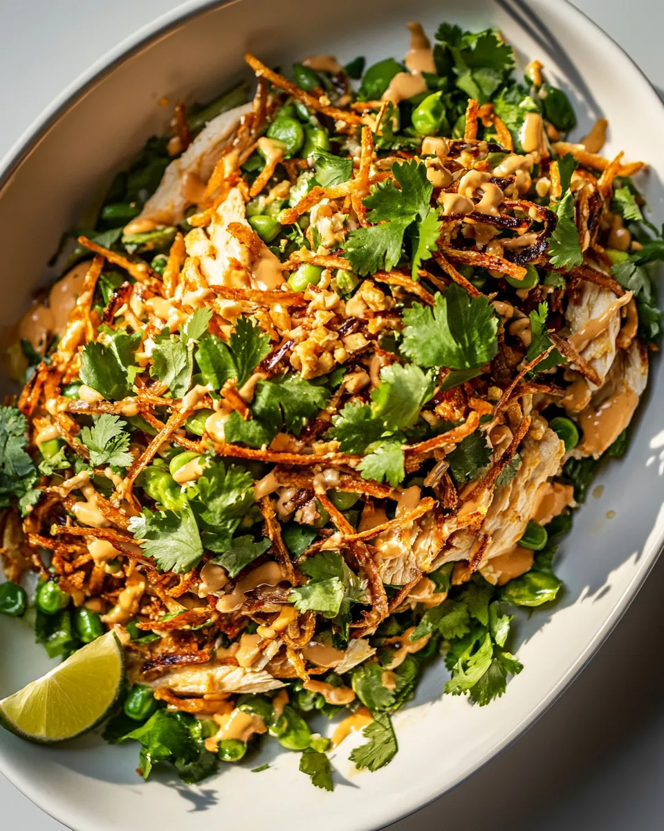 Easy Chopped Thai Crunch Chicken Salad. food shot