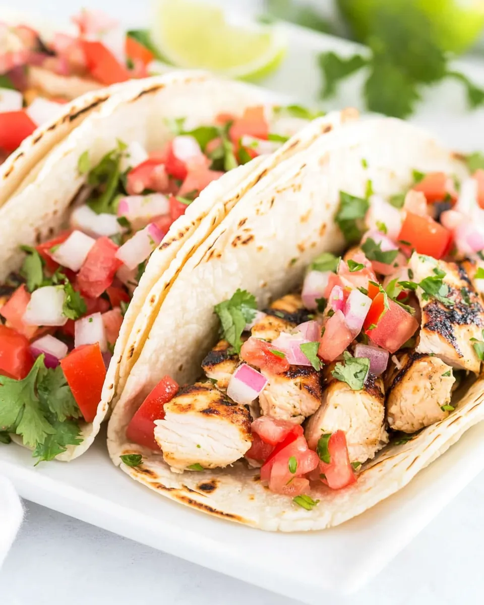 Delicious Cilantro Lime Grilled Chicken Tacos image