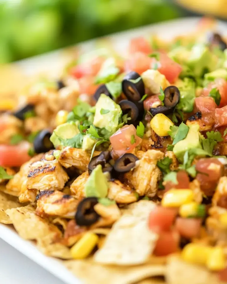 Homemade Clean Eating Loaded Healthy Chicken Nachos photo