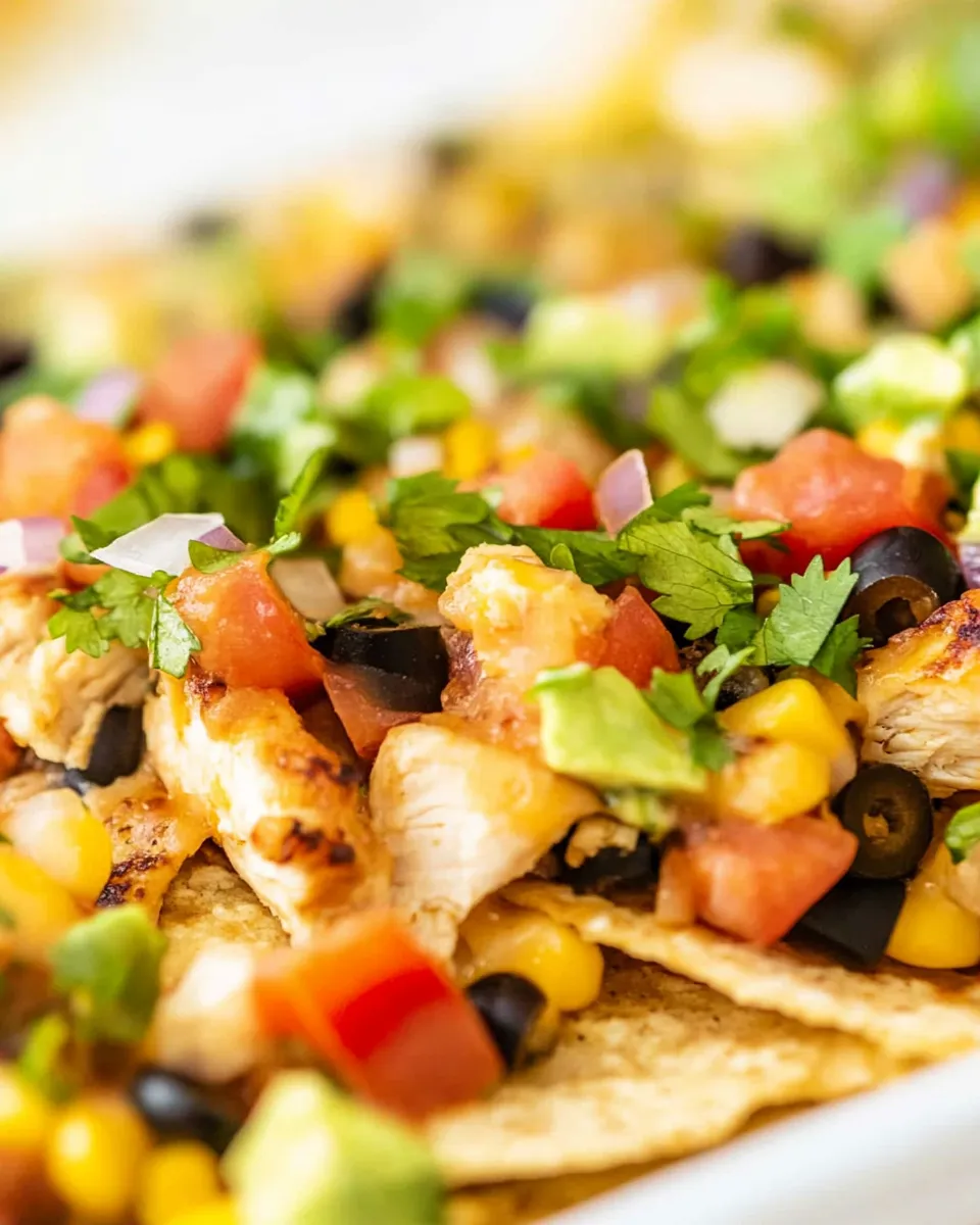 Classic Clean Eating Loaded Healthy Chicken Nachos image