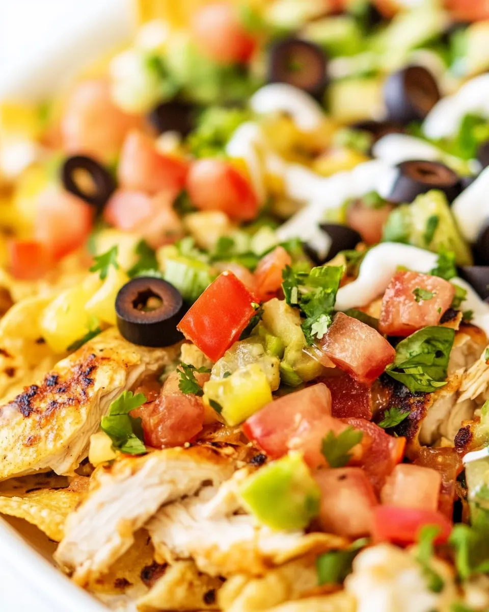 Delicious Clean Eating Loaded Healthy Chicken Nachos recipe photo
