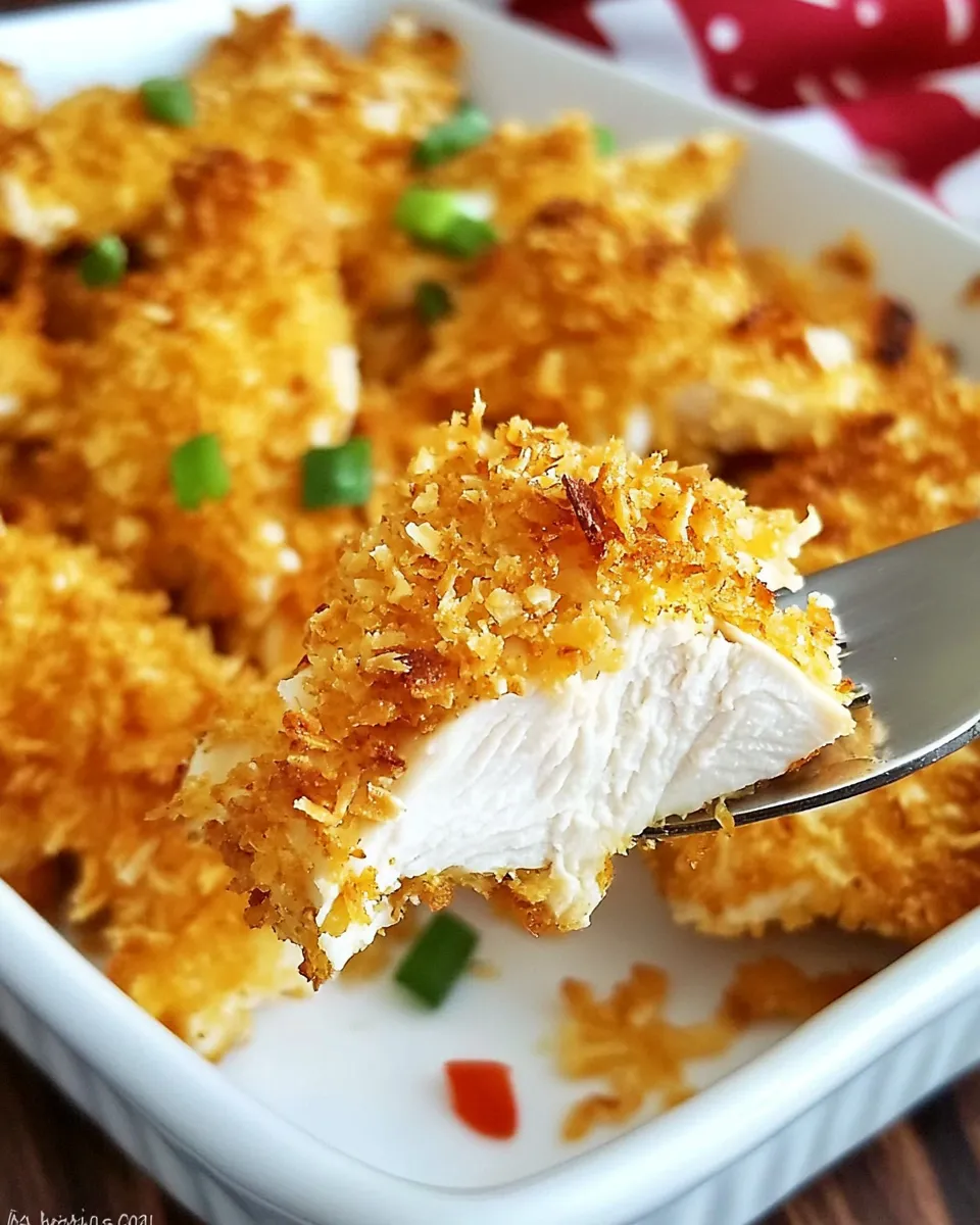 Delicious Coconut Crusted Chicken plate image