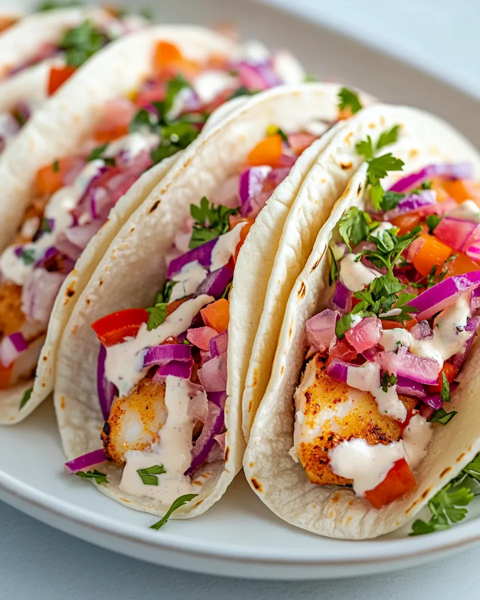 Easy Cod Fish Tacos food shot