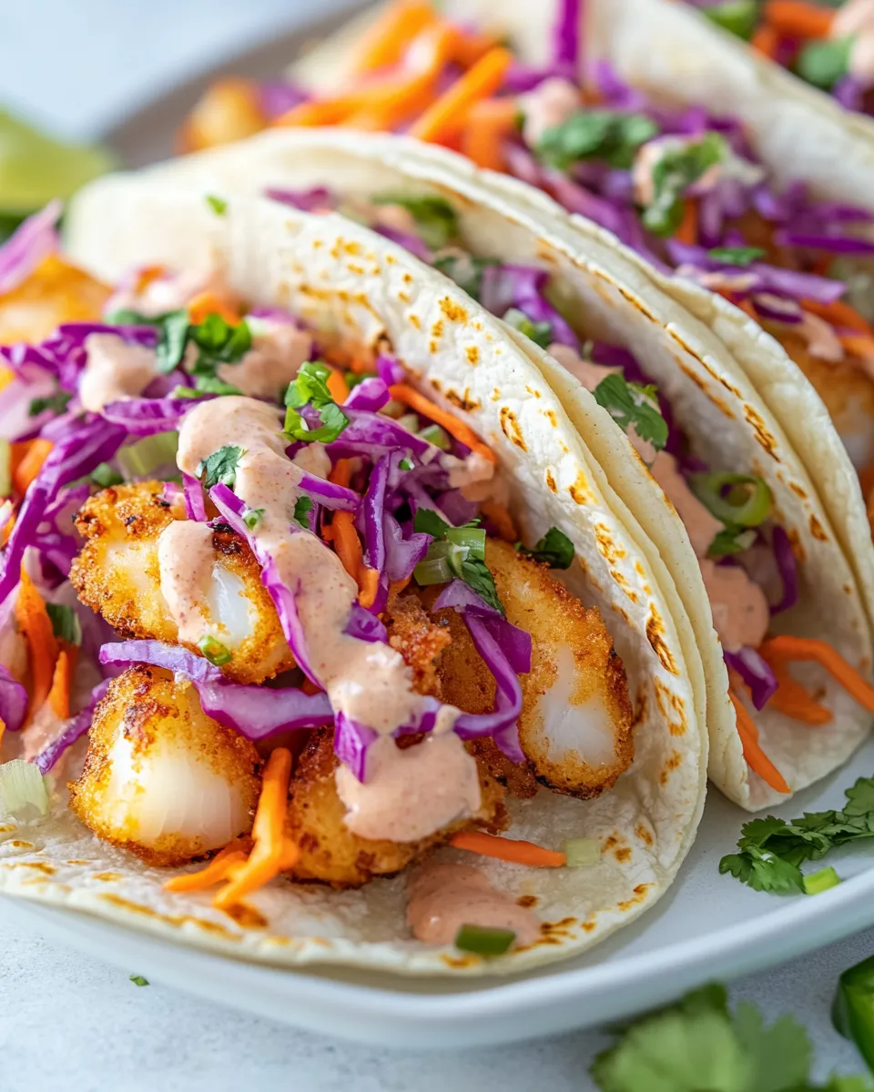 Delicious Cod Fish Tacos plate image