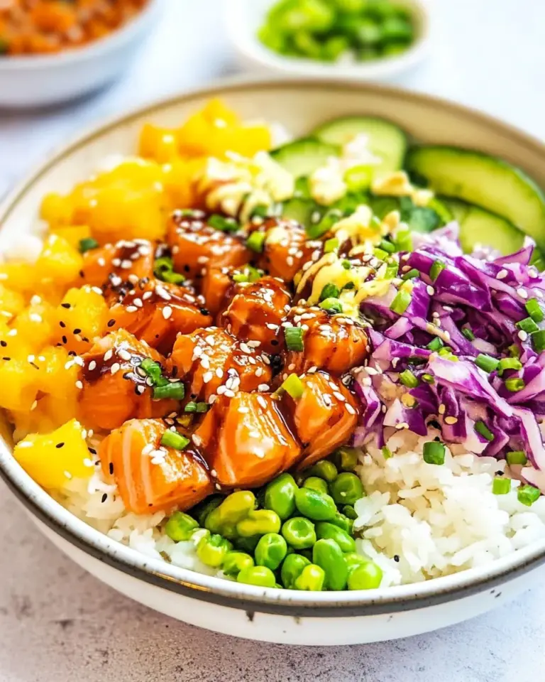 Homemade Cooked Salmon Poke Recipe photo