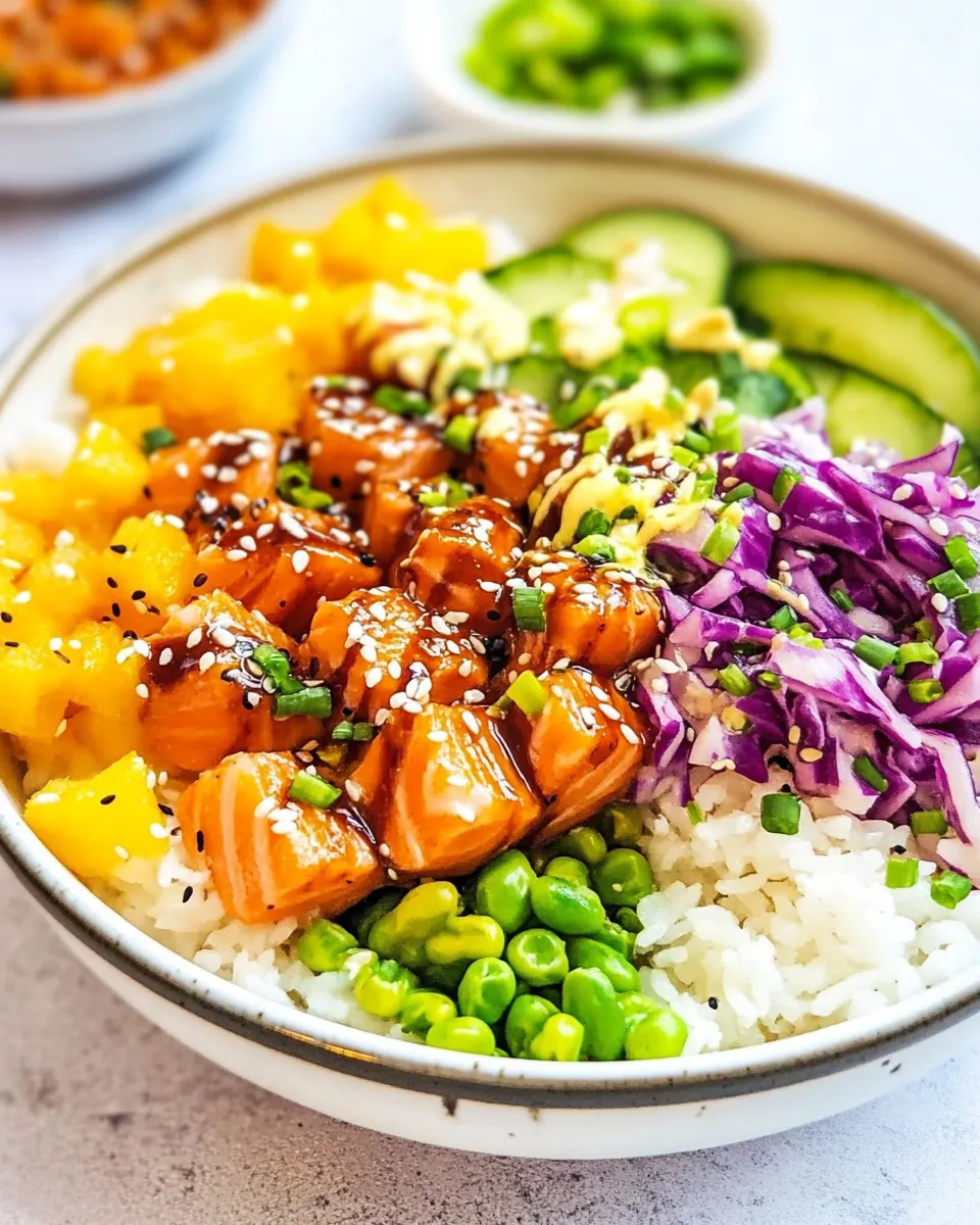 Homemade Cooked Salmon Poke Recipe photo