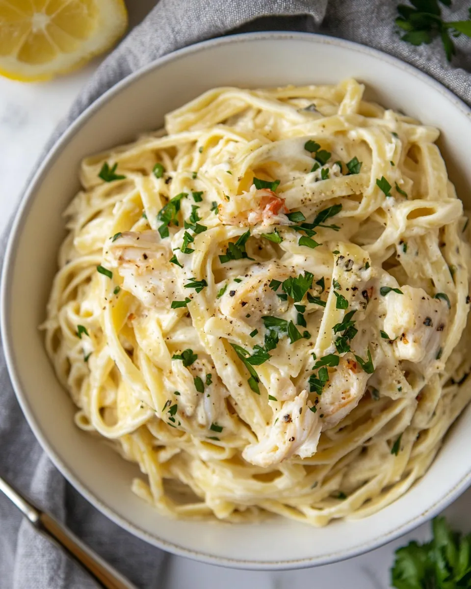 Easy Crab Fettuccine recipe photo
