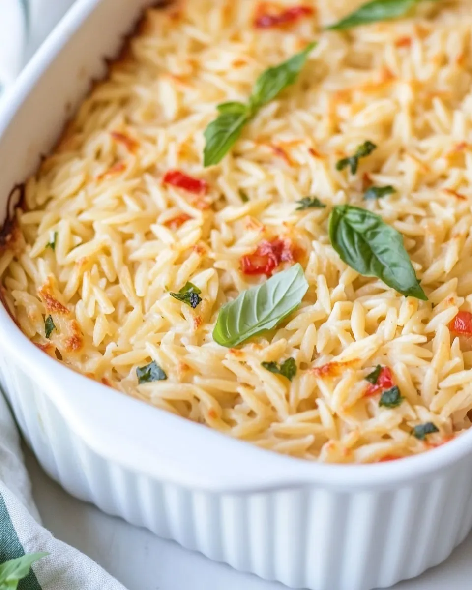 Delicious Creamy Boursin Baked Orzo dish photo