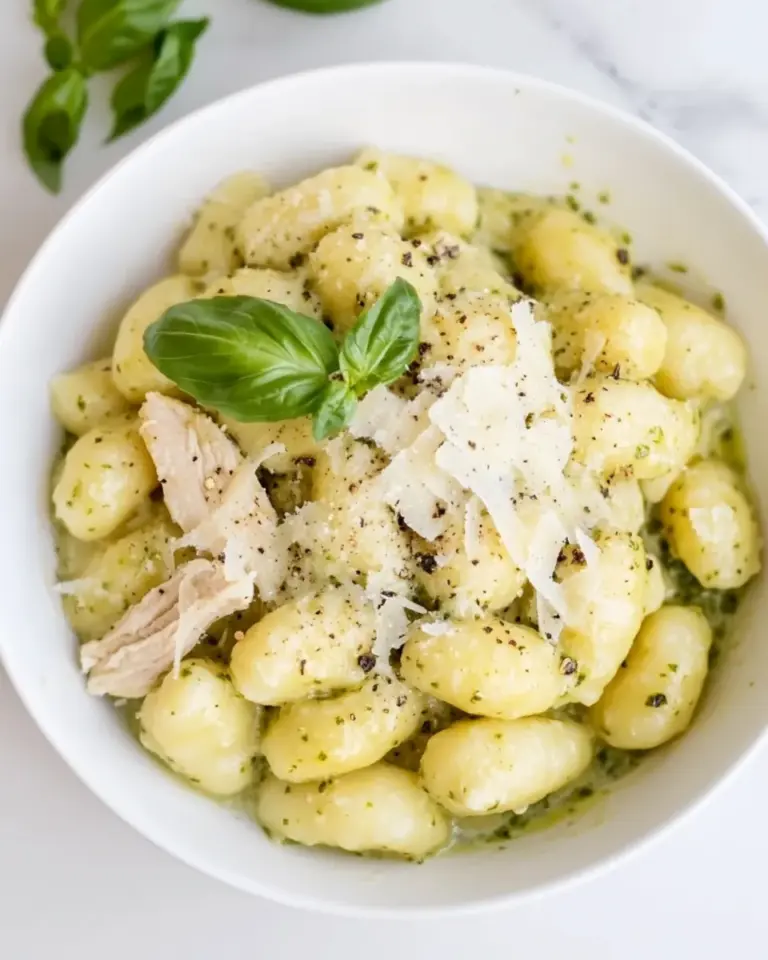Homemade Creamy Chicken Pesto Gnocchi photo