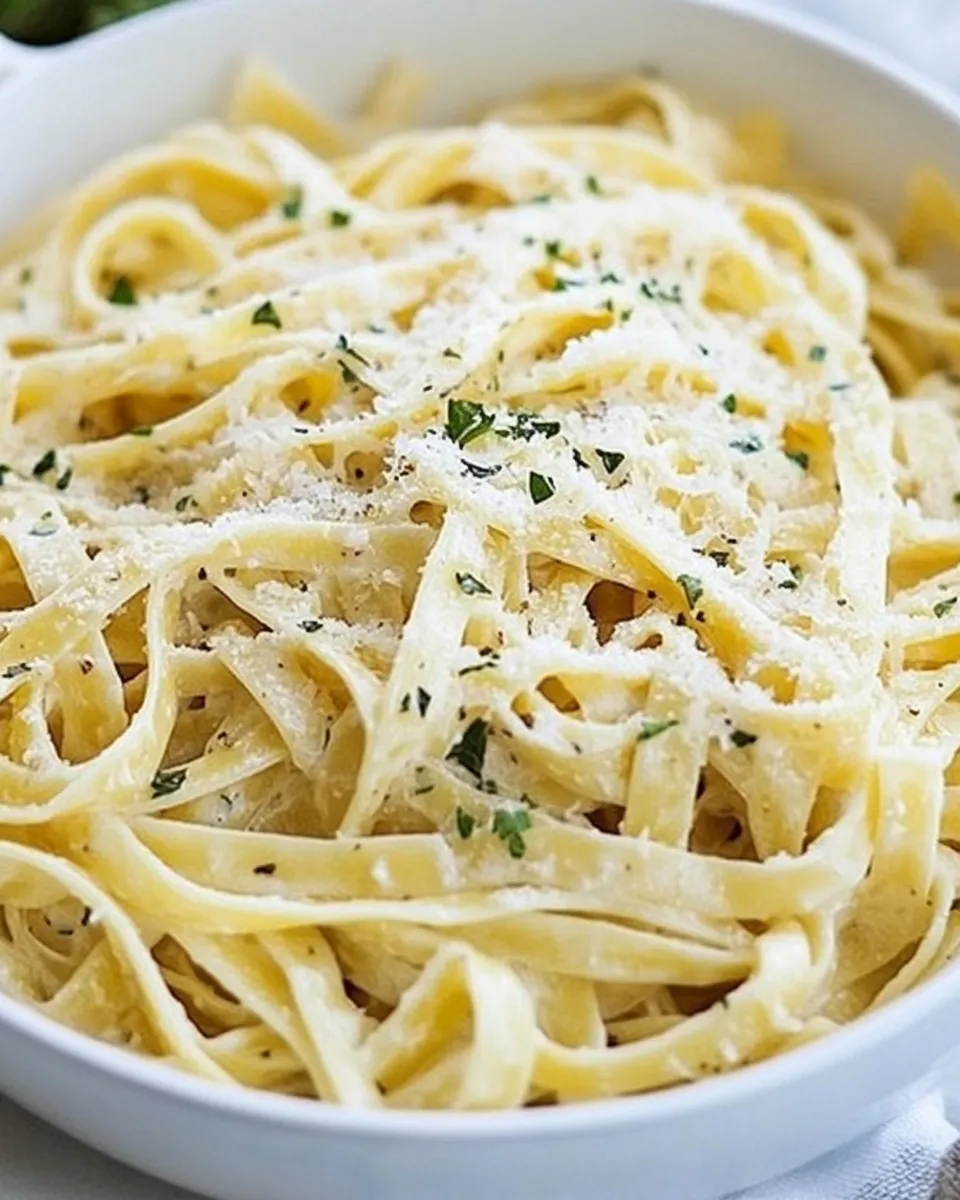Delicious Creamy Garlic Parmesan Fettuccine plate image
