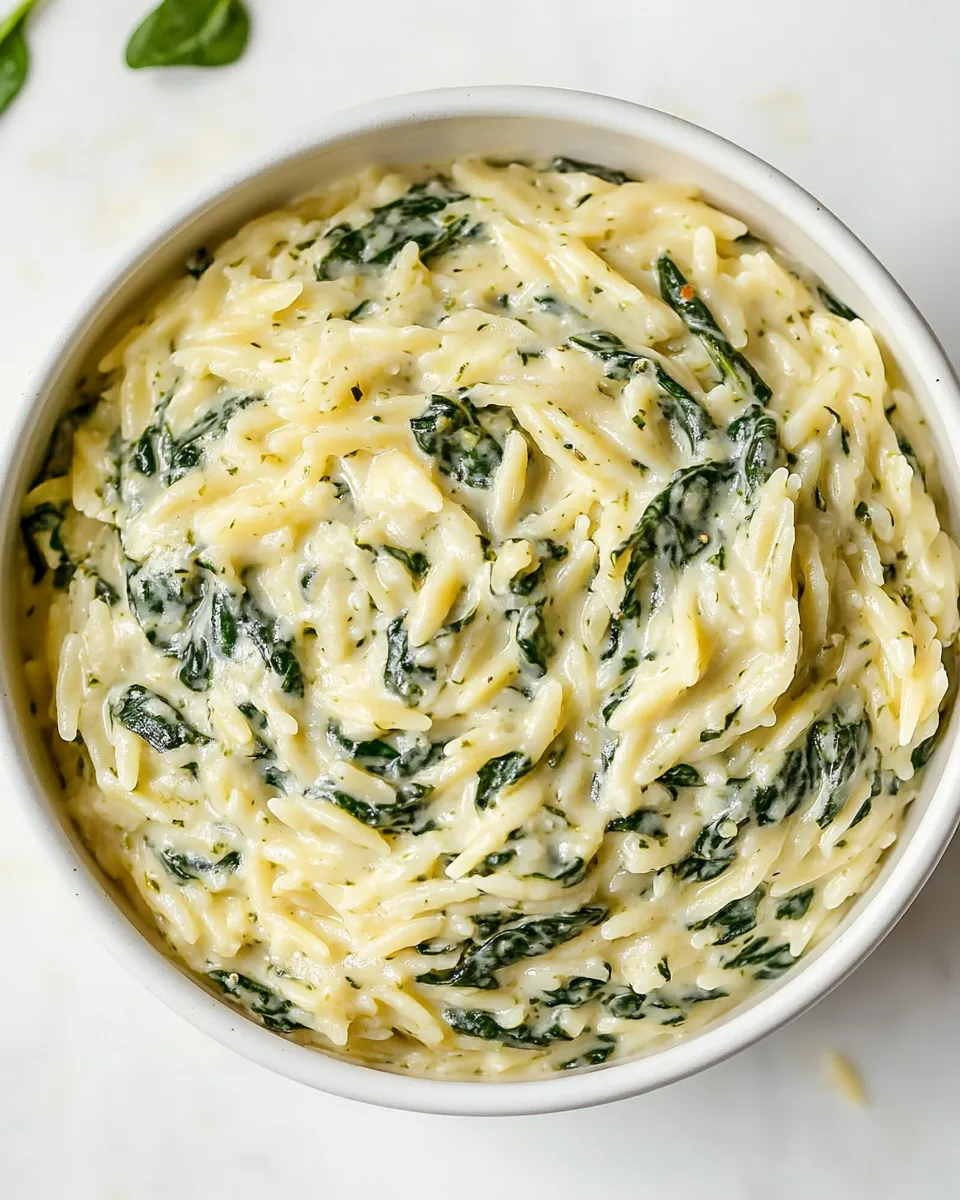 Classic Creamy Garlic Spinach Orzo image