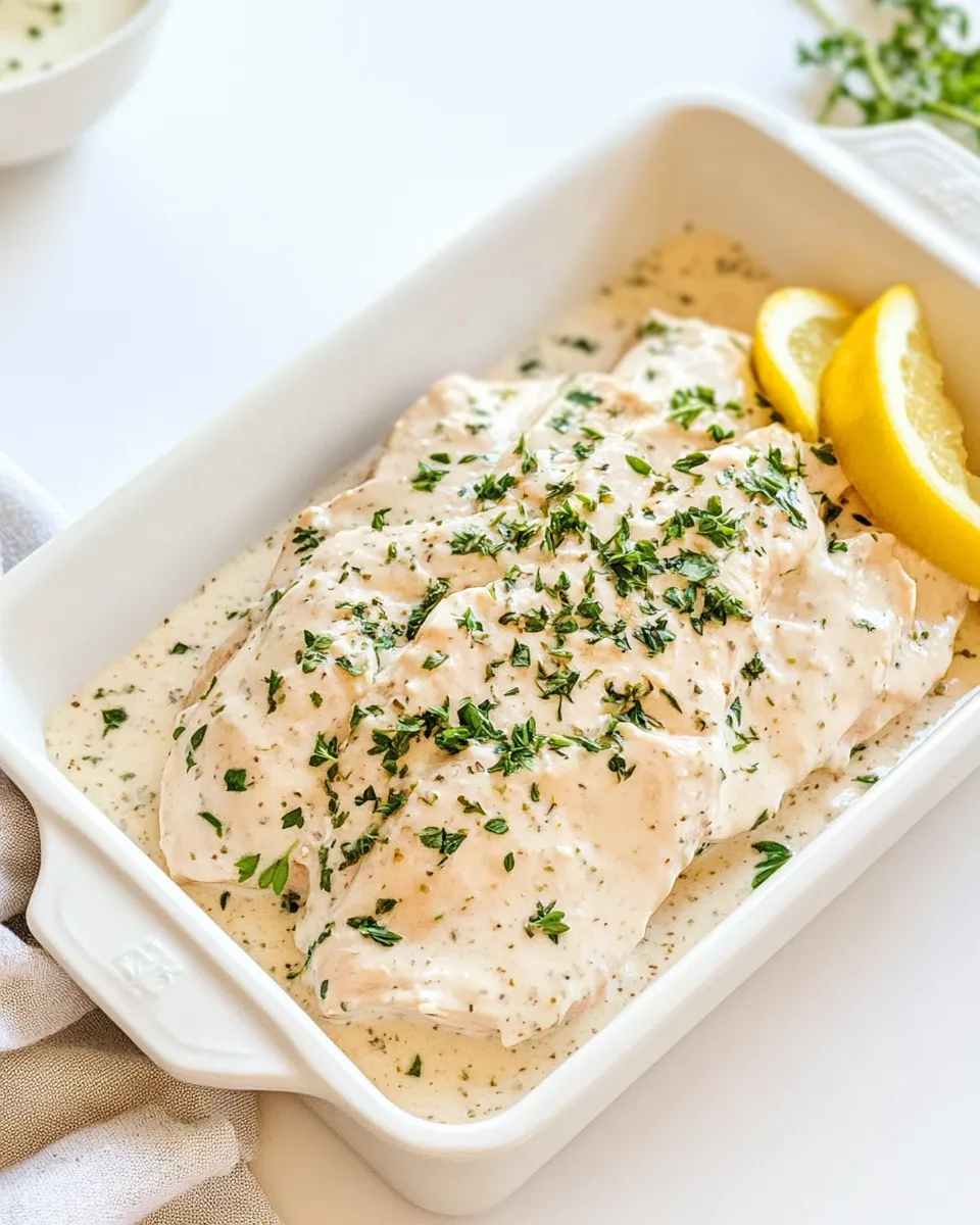 Delicious Creamy Herb Chicken shot