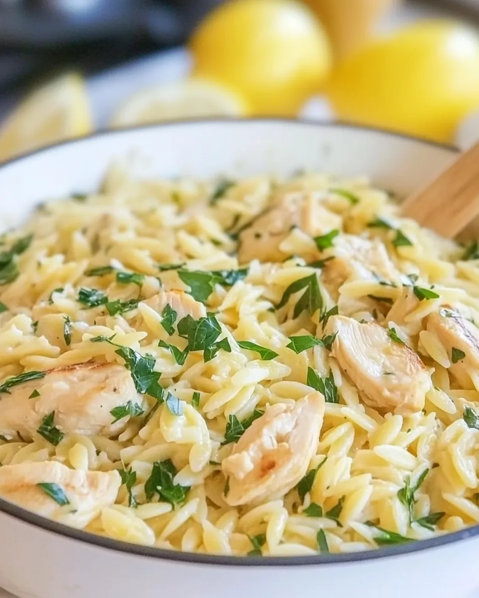Classic Creamy Lemon Orzo with Chicken image