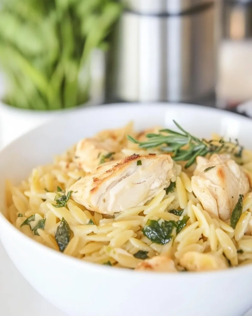Delicious Creamy Lemon Orzo with Chicken dish photo
