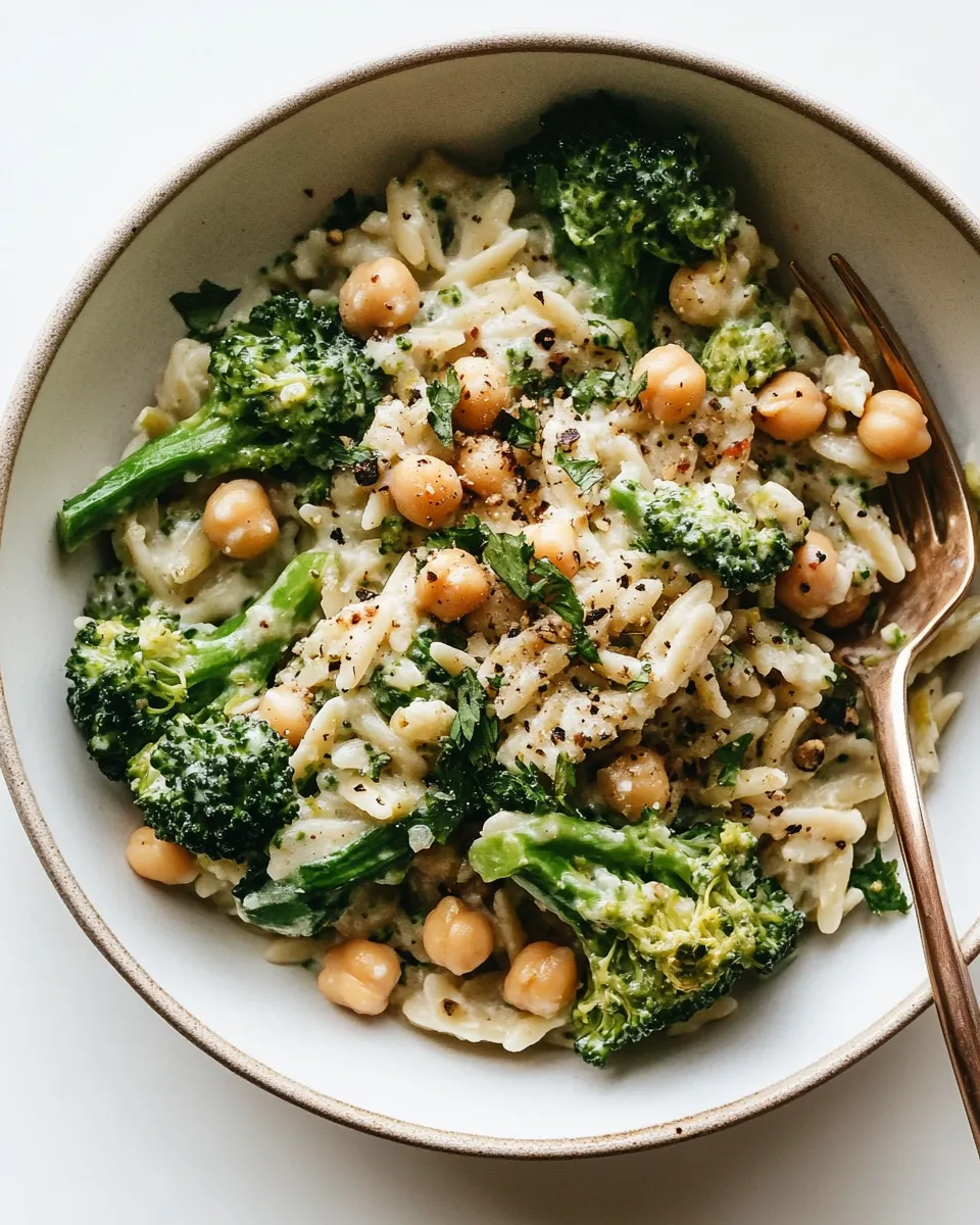 Classic Creamy Lemon Orzo with Chickpeas & Broccoli image
