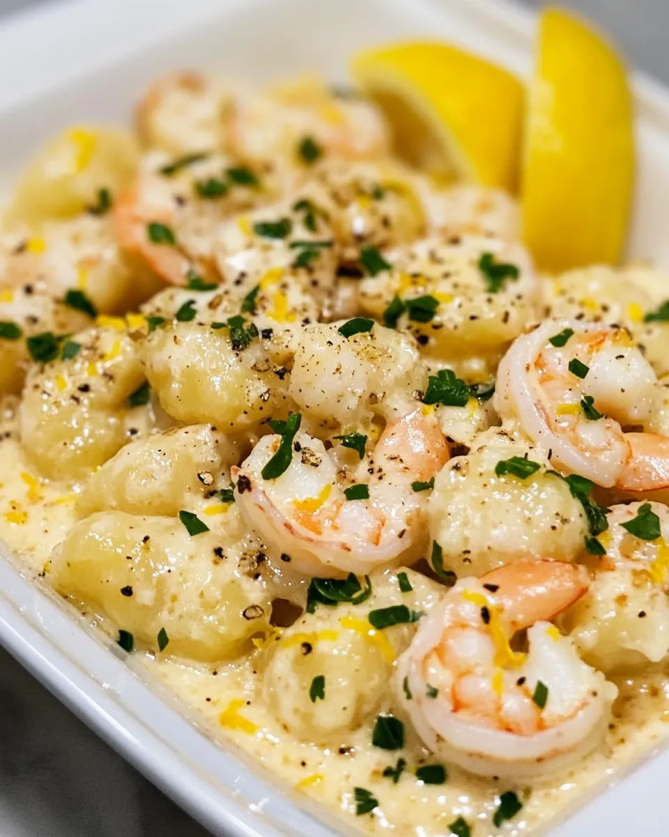 Delicious Creamy Lemon Shrimp Gnocchi dish photo