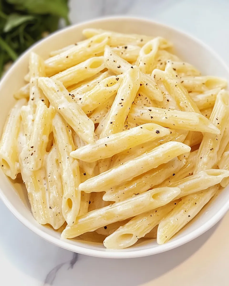 Delicious Creamy Penne Pasta dish photo
