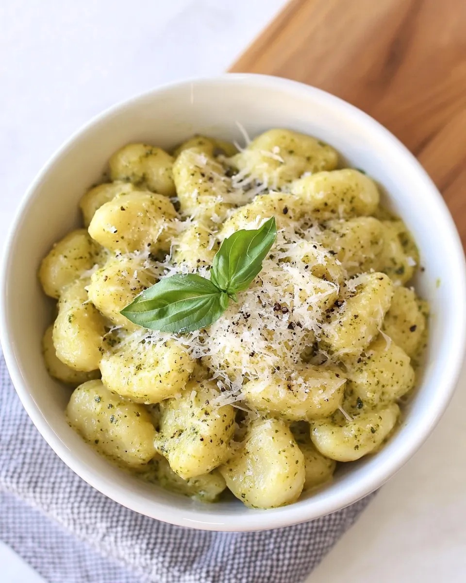Homemade Creamy Pesto Gnocchi photo