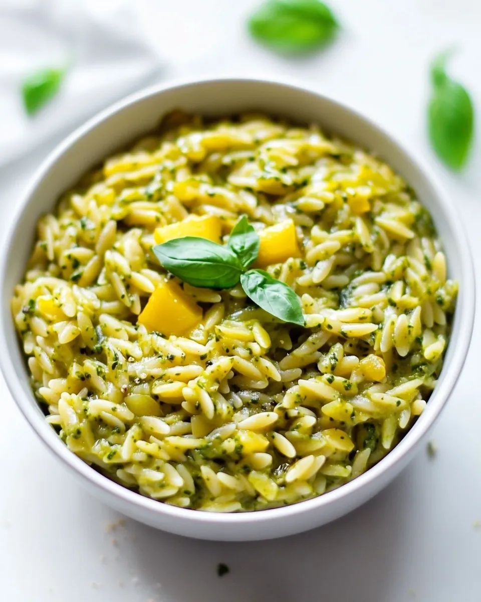 easy Creamy Pesto Orzo (30 Minutes; ONE Pot!) recipe image