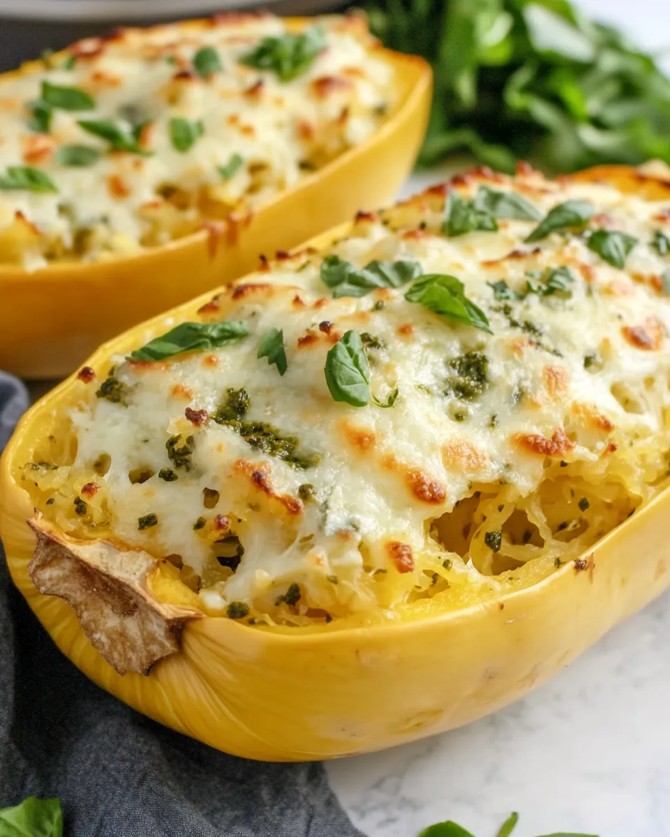 Homemade Creamy Pesto Spaghetti Squash photo