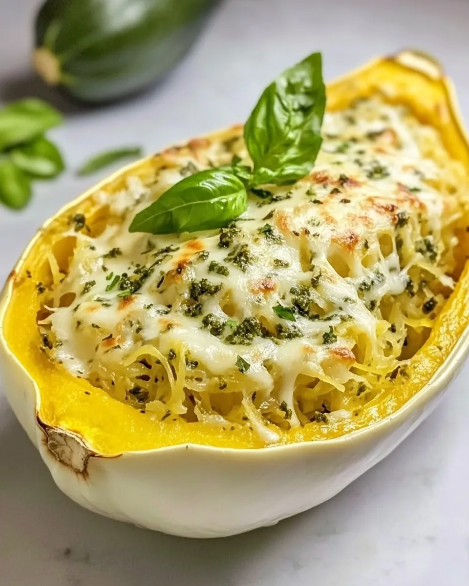 Easy Creamy Pesto Spaghetti Squash recipe photo