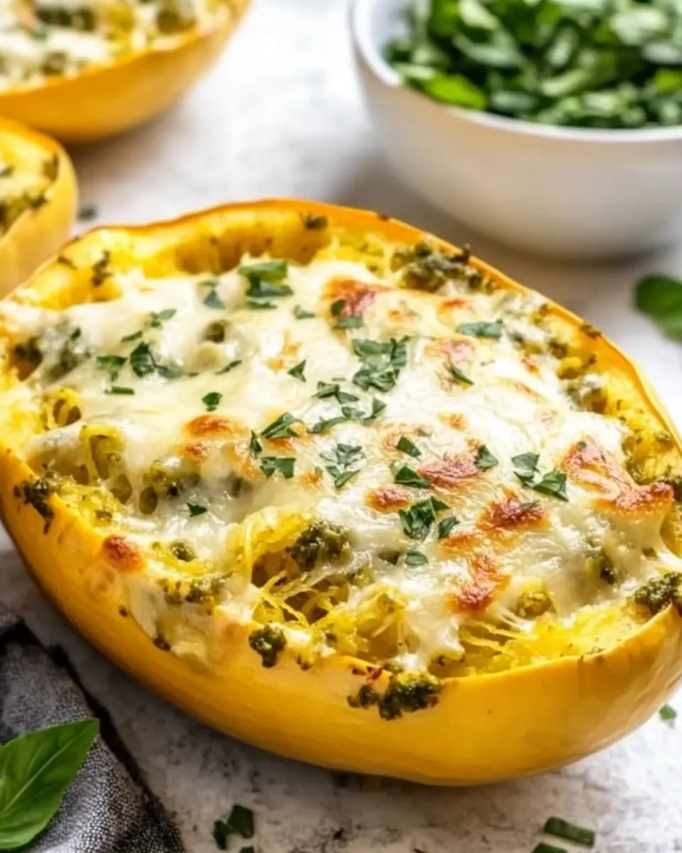 Delicious Creamy Pesto Spaghetti Squash plate image