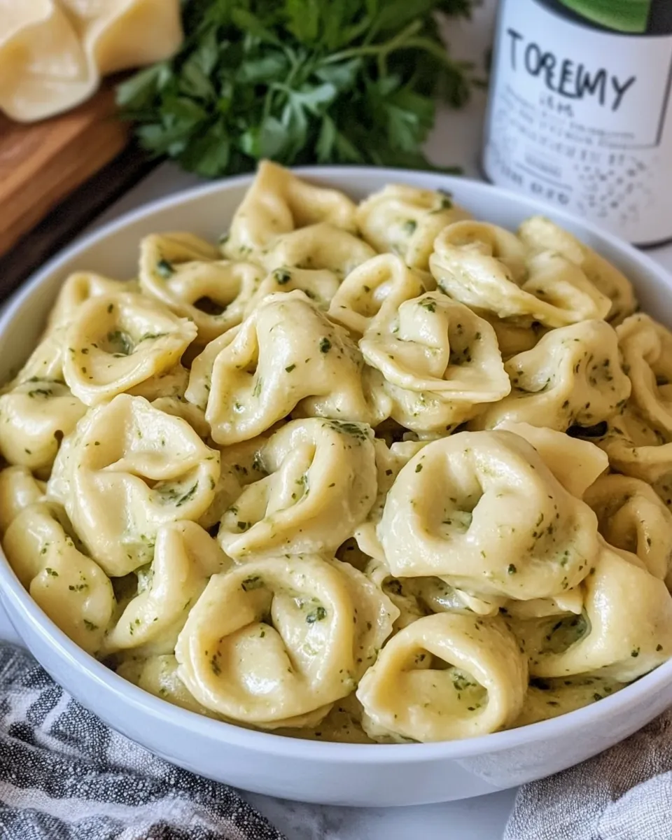 Homemade Creamy Pesto Tortellini photo