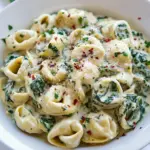 homemade Creamy Spinach Artichoke Tortellini photo