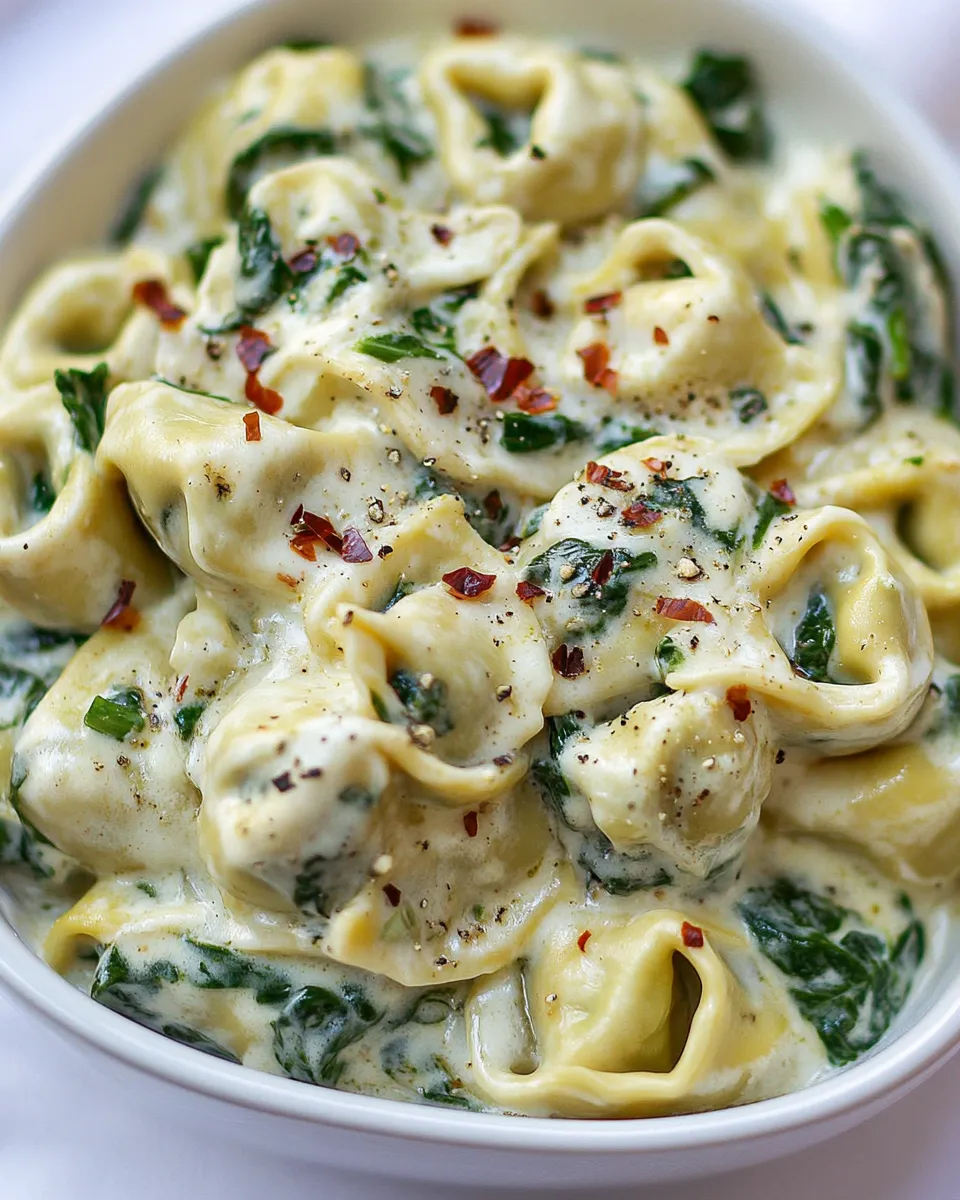 easy Creamy Spinach Artichoke Tortellini picture