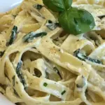 homemade Creamy Spinach Fettuccine photo