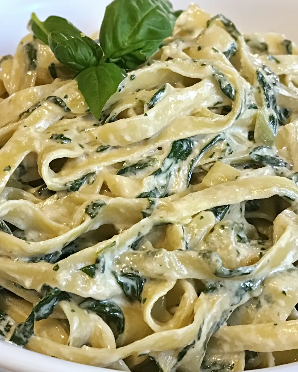 classic Creamy Spinach Fettuccine image