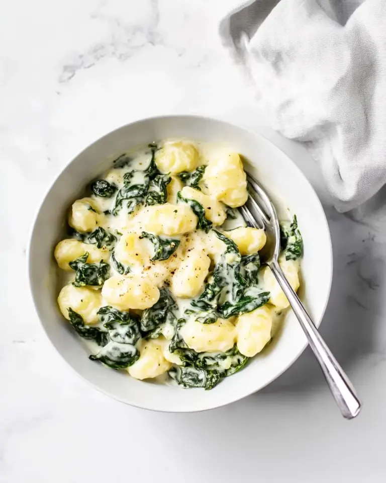 Homemade Creamy Spinach Gnocchi photo