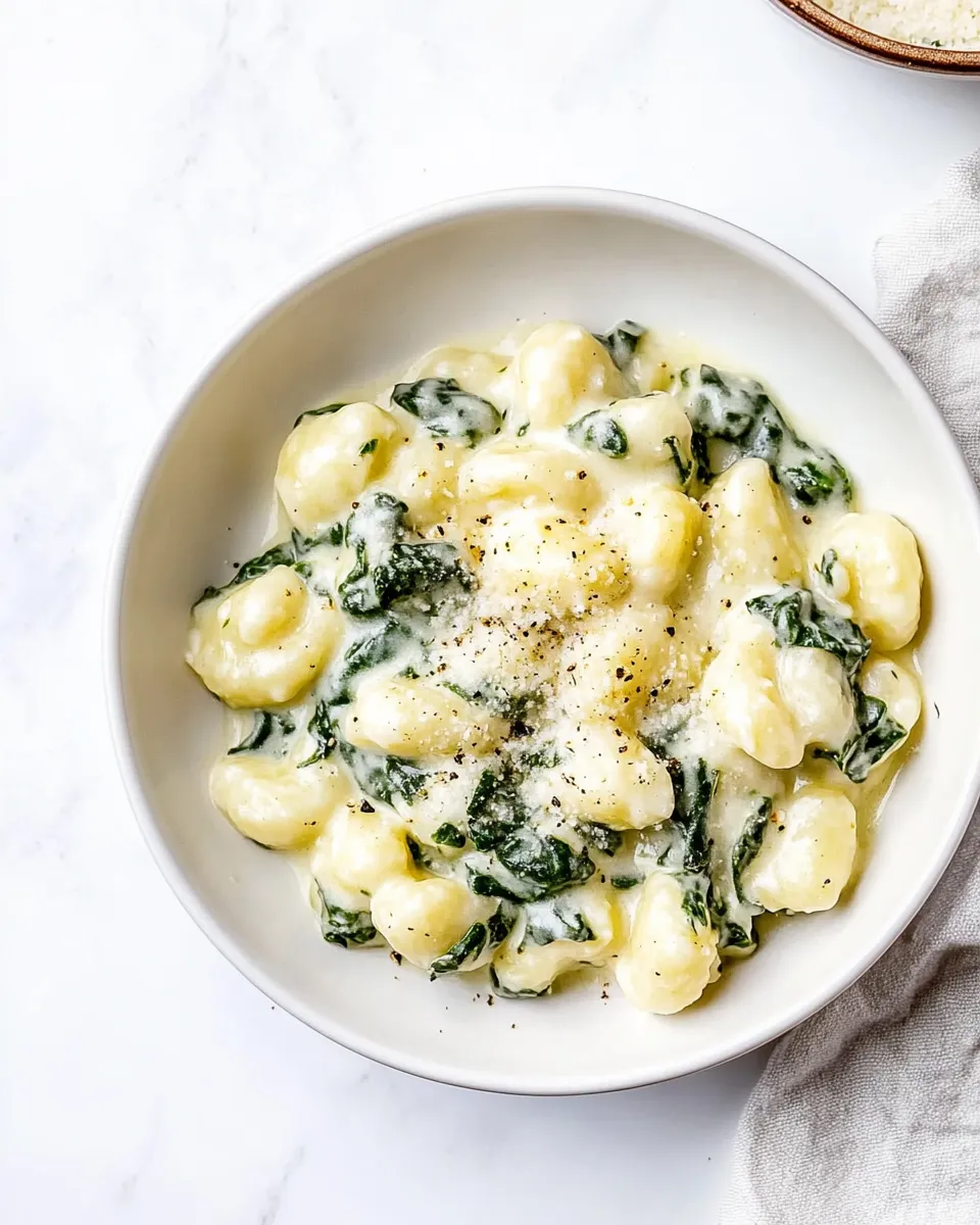Easy Creamy Spinach Gnocchi recipe photo